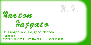 marton hajgato business card